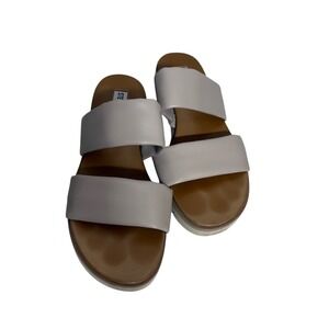Steve Madden Lucy Slides Neutral Double Strap Sandals Minimalist Everyday 9.5